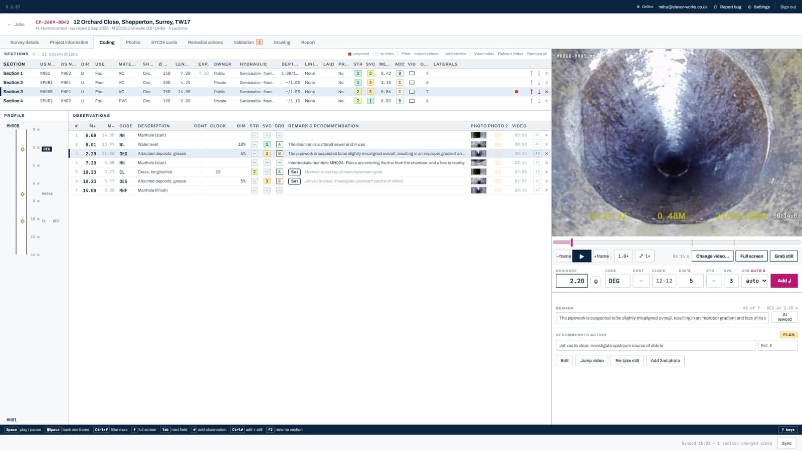 The CleverWorksCAM coding screen