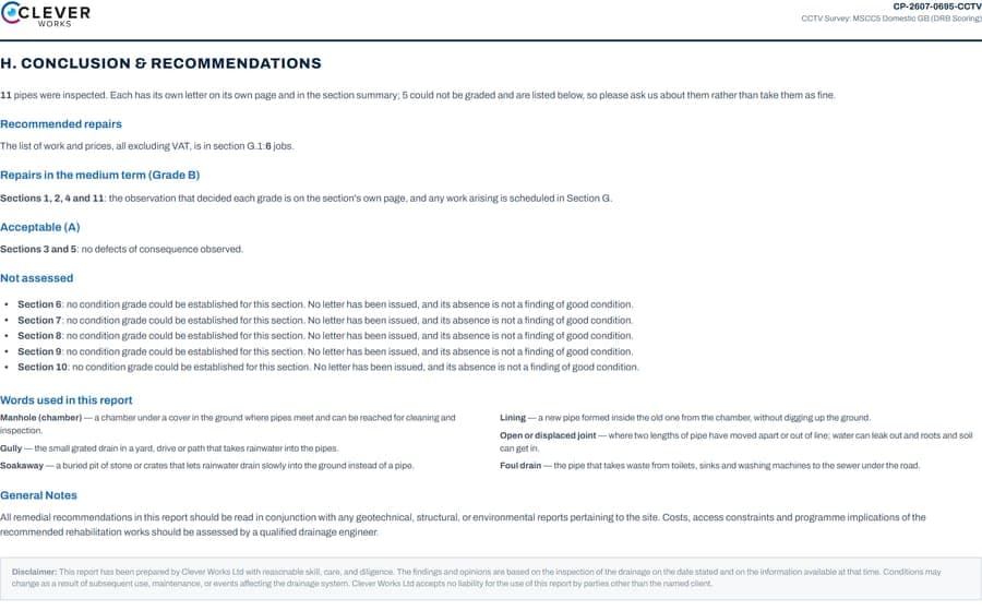 The conclusion page